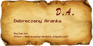 Debreczeny Aranka névjegykártya